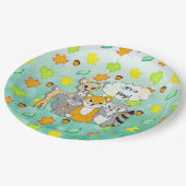 男の子だ！赤ちゃんシャワーフォレスト動物（テクスチャ） ペーパープレート (アングル)