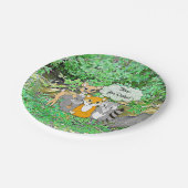 男の子だ！赤ちゃんシャワー森林動物のテーマ ペーパープレート (アングル)