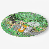 男の子だ!赤ちゃんシャワー森林動物のテーマ ペーパープレート (アングル)