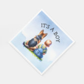 男の子だ! |赤ちゃんシャワー スタンダードランチョンナプキン (角)