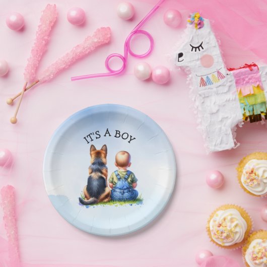 男の子だ！ |赤ちゃんシャワー ペーパープレート (パーティー)
