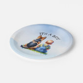 男の子だ！ |赤ちゃんシャワー ペーパープレート (アングル)