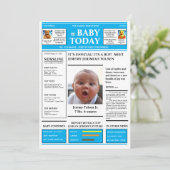 男の子だ! 赤ちゃん新聞 ベビーお知らせ 招待状 (スタンド正面)