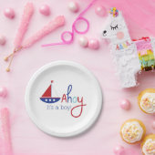 男の子だ！赤航海のちゃんシャワープレート ペーパープレート (パーティー)