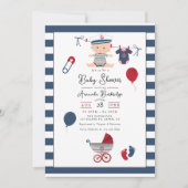 男の子だ！赤航海のちゃんシャワー 招待状 (正面)