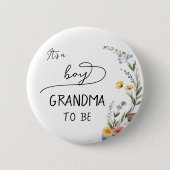 男の子だ！野カラフル花おばあちゃん 缶バッジ (正面)