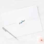 男の子だ(青い足) ラウンドシール (封筒)