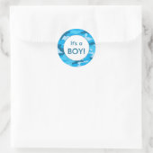 男の子だ!青い迷彩柄の発表の優遇措置 ラウンドシール (バッグ)