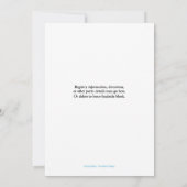 男の子だ!青フクおもしろいロウベビーシャワー招待状 招待状 (裏面)