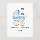 男の子だ！青ベビー妊娠の発表 ポストカード (正面)