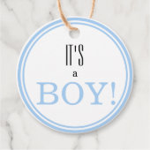 男の子だ！青モダンベビー発表 フェイバータグ (正面)