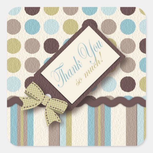 男の子だ!TYステッカーB スクエアシール (正面)