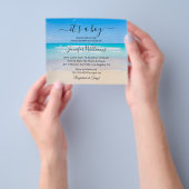 男の子です！ベイビーシャワー、海の写真の招待状、おしゃれで チラシ (手)