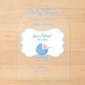 男の子です！ベビーシャワーのご招待状３ アクリル招待状 (正面)