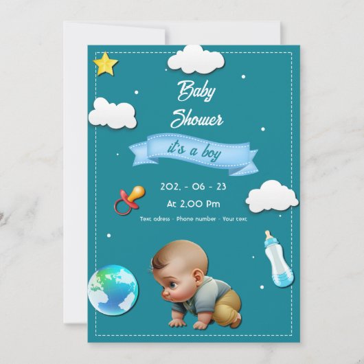 男の子です！ 招待状 (正面)