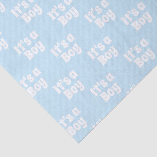 男の子でライトブルーの白い赤ちゃんシャワーのギフトTissだ 薄葉紙 (詳細)