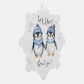 男の子で冬の赤ちゃんシャワー オーナメントカード (右)