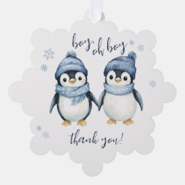 男の子で冬の赤ちゃんシャワー オーナメントカード