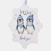 男の子で冬の赤ちゃんシャワー オーナメントカード (左)