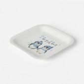 男の子で冬の赤ちゃんシャワー ペーパープレート (傾斜あり)