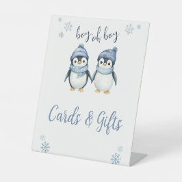 男の子で冬の赤ちゃんシャワー 台座サイン