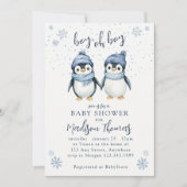 男の子で冬の赤ちゃんシャワー 招待状 (正面)