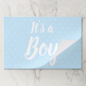 男の子で水玉模様のライトブルーの性別が明らかに ペーパーパッド (折り畳み)