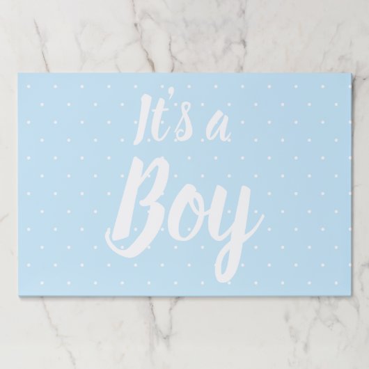 男の子で水玉模様のライトブルーの性別が明らかに ペーパーパッド (正面)