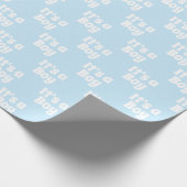 男の子で淡い青の白い赤ちゃんシャワーのギフトWrap ラッピングペーパー (角)