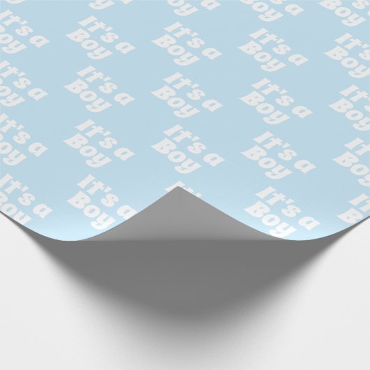 男の子で淡い青の白い赤ちゃんシャワーのギフトWrap ラッピングペーパー (角)