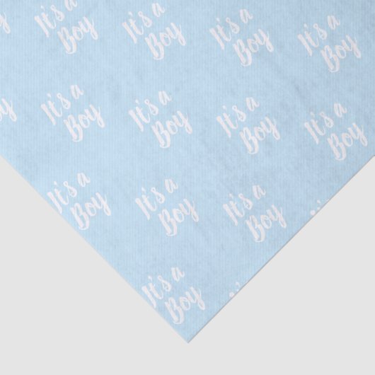 男の子で淡い青の白い赤ちゃんシャワーのプレゼント 薄葉紙 (詳細)
