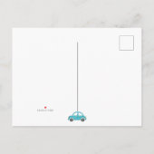 男の子で赤ちゃんシャワー車で行く インビテーションポストカード (裏面)