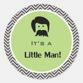 男の子で、男の子は緑のシェブロンのステッカーだ。 ラウンドシール