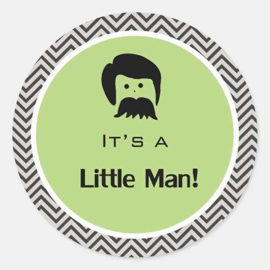 男の子で、男の子は緑のシェブロンのステッカーだ。 ラウンドシール (正面)