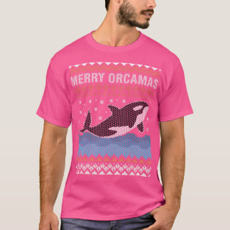 男の子として陽気なクリスマスのオルカ鯨の醜いクリスマス Tシャツ