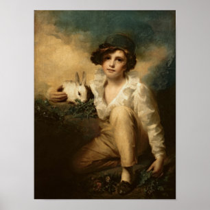 男の子とウサギ, c.1814 ポスター