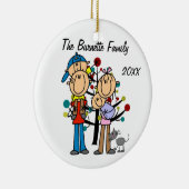 男の子とカップル,男の赤ちゃん,猫のカスタムオーナメント セラミックオーナメント (右)