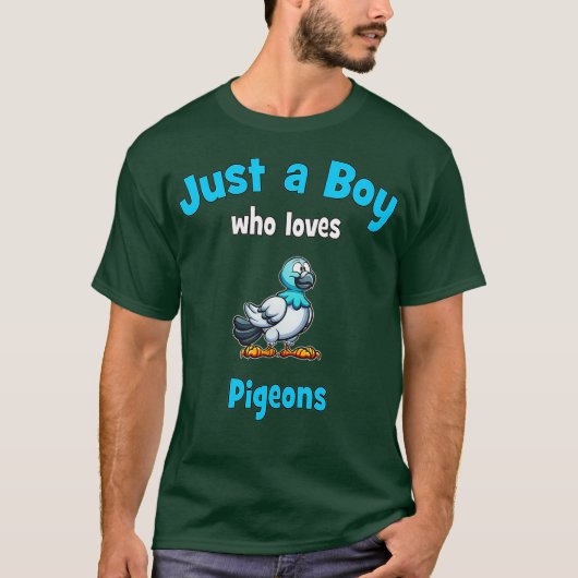 男の子とハトのハトのシャツ Tシャツ (正面)