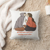 男の子と女のキスをする子が交わる クッション (ブランケット)