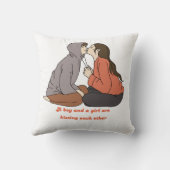 男の子と女のキスをする子が交わる クッション (裏面)