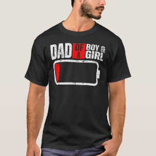 男の子と女の子のことわざパパとメンズローバッテリー Tシャツ