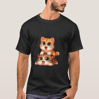 男の子と女の子のための面白い動物 猫 子猫 Tシャツ