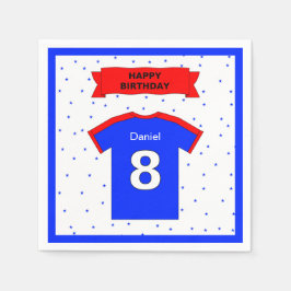 男の子と女の子のための8番目の誕生日を追加の名前パーティー スタンダードカクテルナプキン