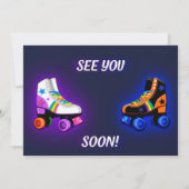 男の子と女の子の写真のためのローラー誕生日の招待 招待状 (裏面)