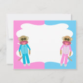 男の子と女の子の双子空白の招待状 招待状 (裏面)