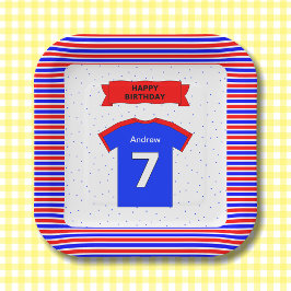 男の子と女の子の名前を追加7th誕生日パーティーの広場 ペーパープレート