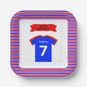 男の子と女の子の名前を追加7th誕生日パーティーの広場 ペーパープレート (正面)