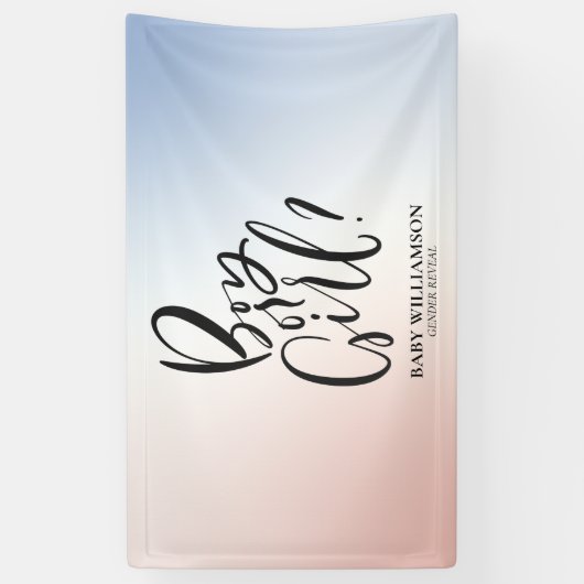 男の子と女の子の性別がパーティーの装飾を表す 横断幕 (縦)