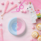 男の子と女の子の性別が赤ちゃんのシャワーベビー足 ペーパーボウル (パーティー)