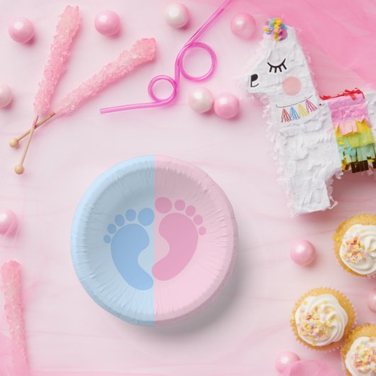 男の子と女の子の性別が赤ちゃんのシャワーベビー足 ペーパーボウル (パーティー)